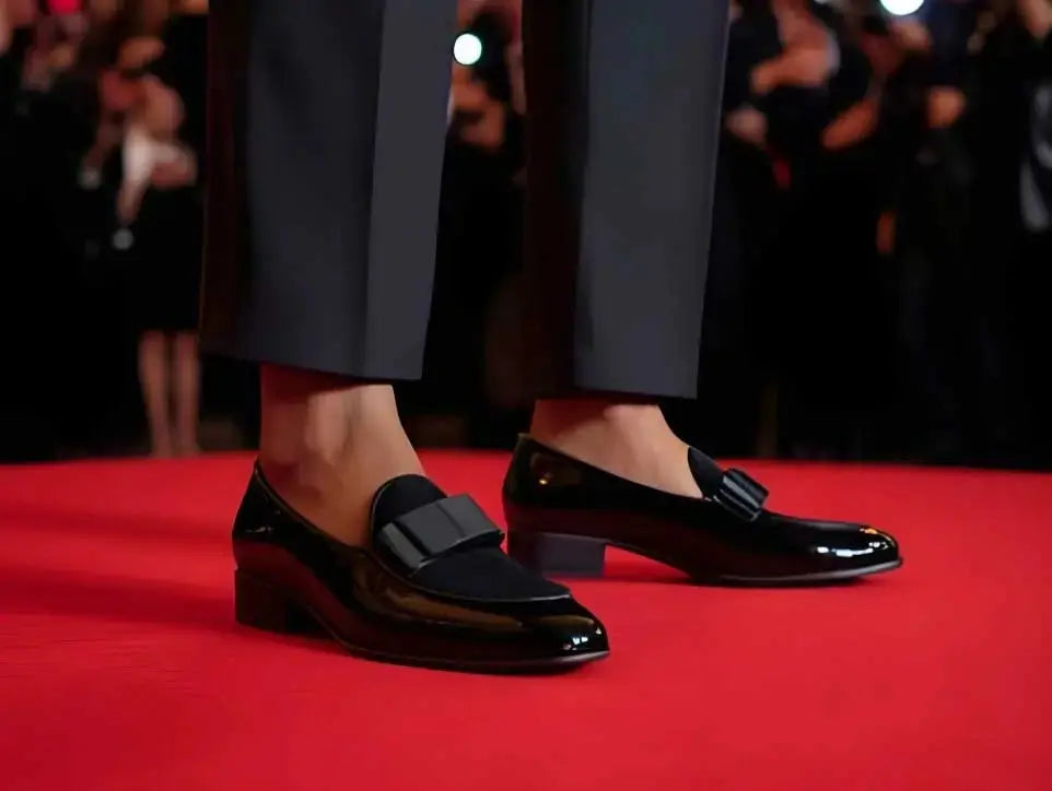 Carrucci Shoes Bow Tie Loafer Patent Leather KS525 210SP back view