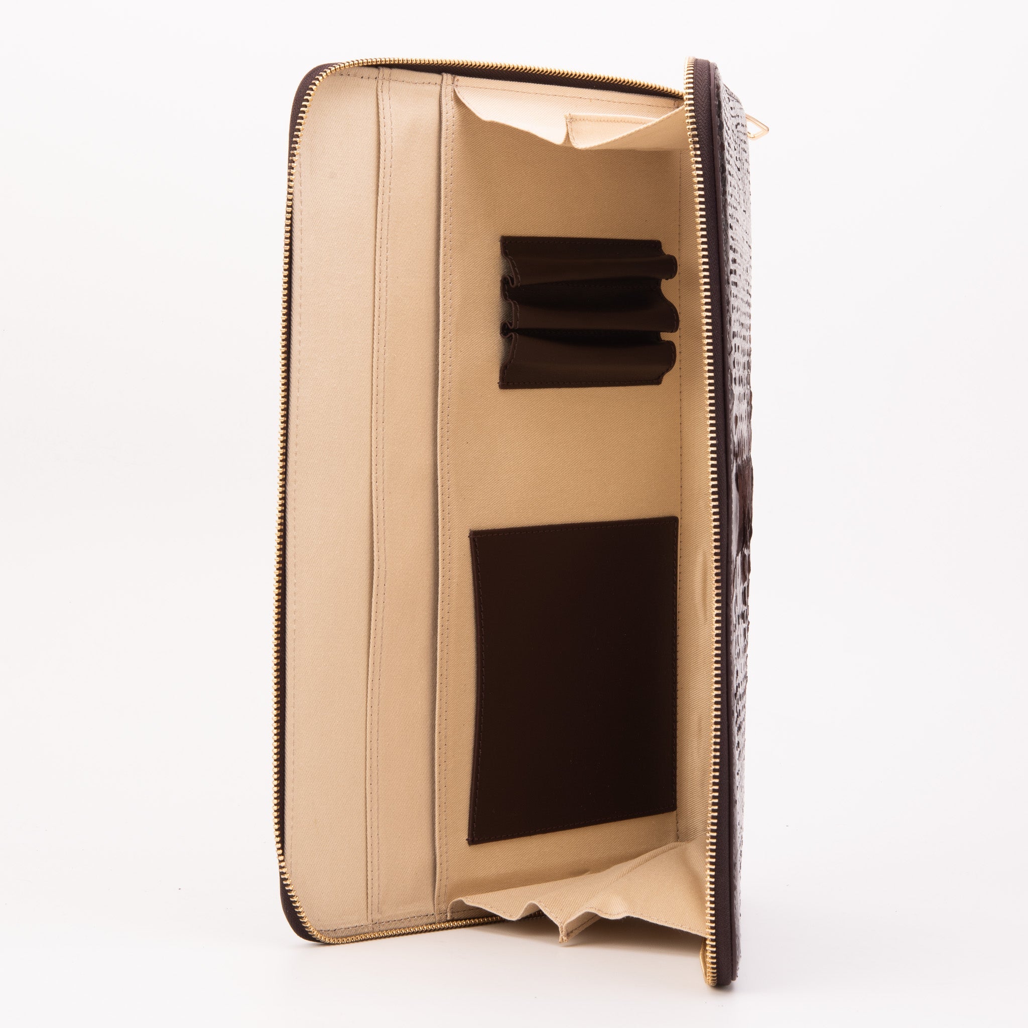 The Varese Brown Hand-Painted Python Leather 14” Laptop Portfolio