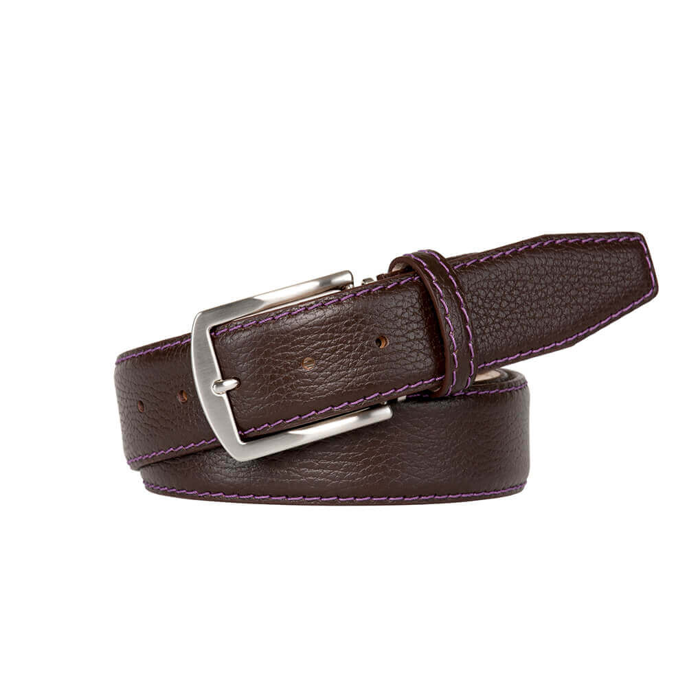 Brown Italian Pebble Grain Belt