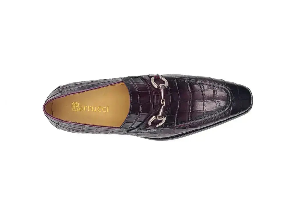 Carrucci Shoes Gator Embossed Leather Buckle Loafer Classic KS503 61E view 10