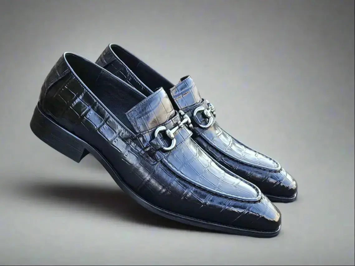 Carrucci Shoes Gator Embossed Leather Buckle Loafer Classic KS503 61E view 12