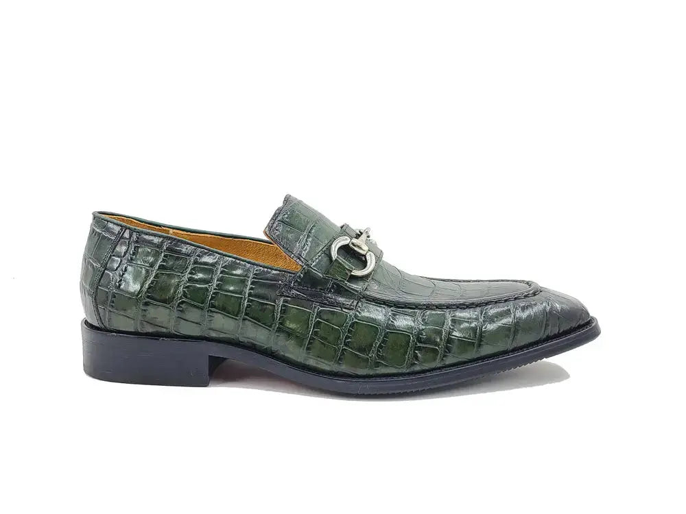 Carrucci Shoes Gator Embossed Leather Buckle Loafer Classic KS503 61E view 24