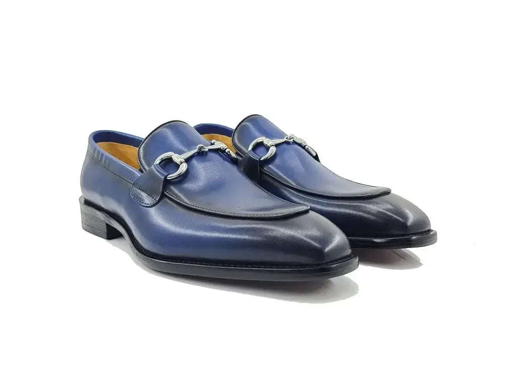 Burnished Calfskin Horsebit Loafer Carrucci Shoes Men's