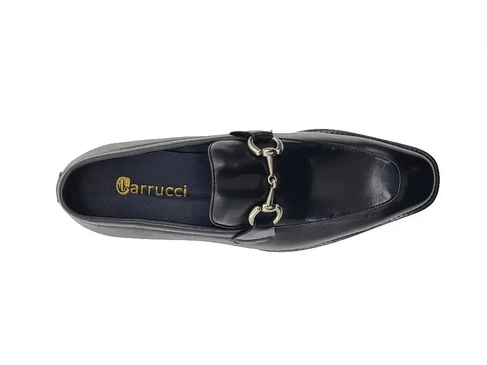 Burnished Calfskin Horsebit Loafer Carrucci Shoes Men's