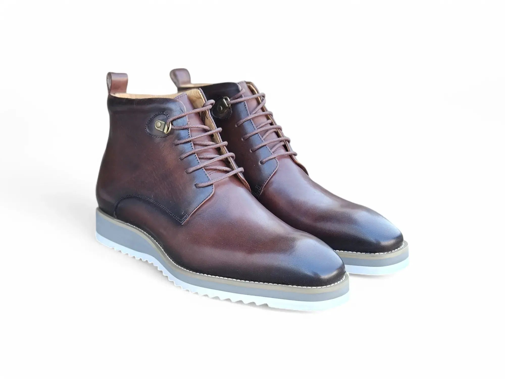 Carrucci Shoes KB Burnished Calfskin Lace Up Boot Patina Finish KB515 16 view 7