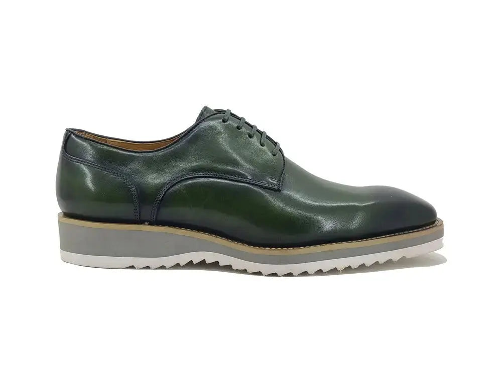 Carrucci Shoes Burnished Lace up Leather Derby Men's Leather KS515 26 top view