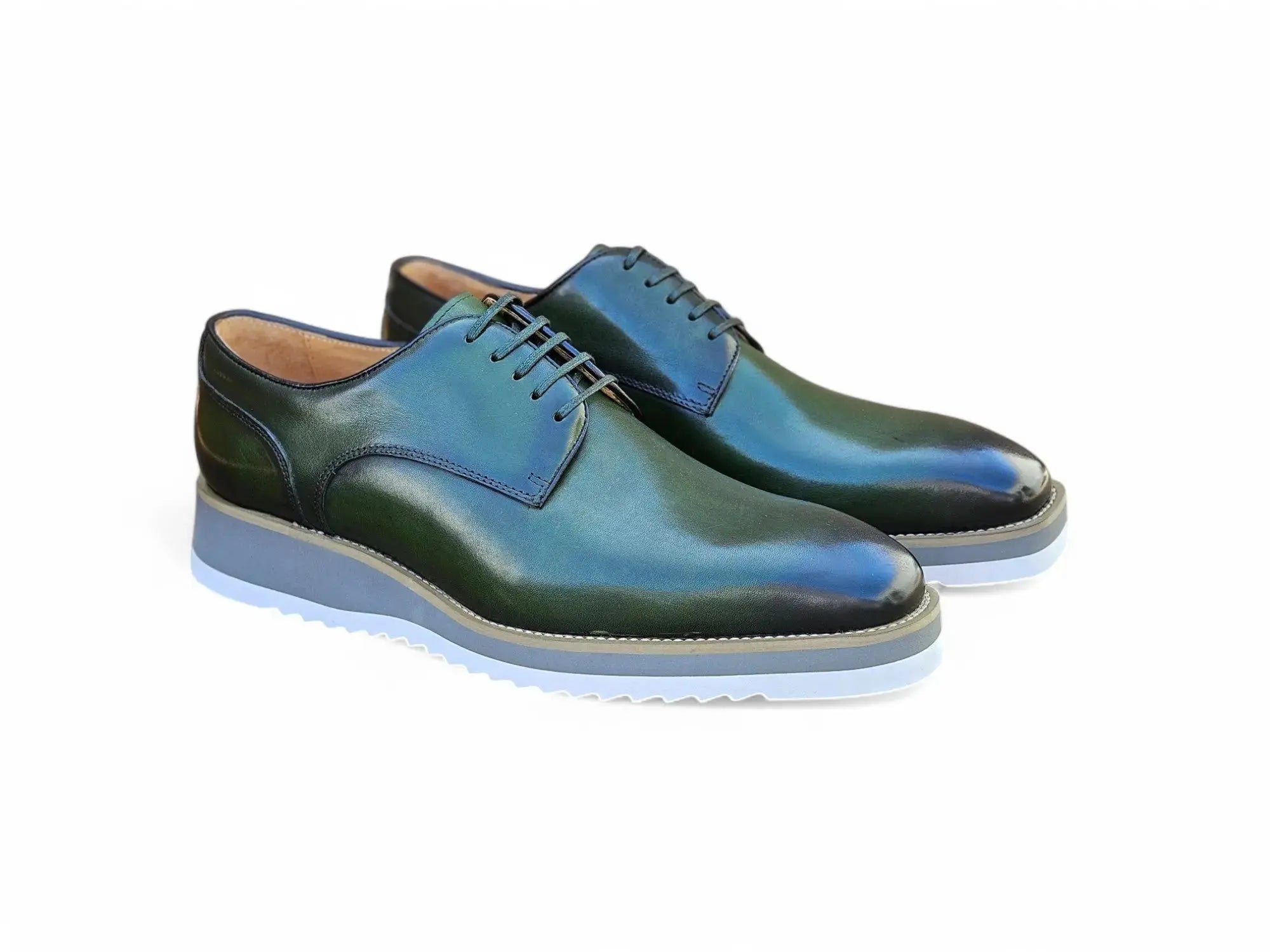 Carrucci Shoes Burnished Lace up Leather Derby Men's Leather KS515 26 detail view