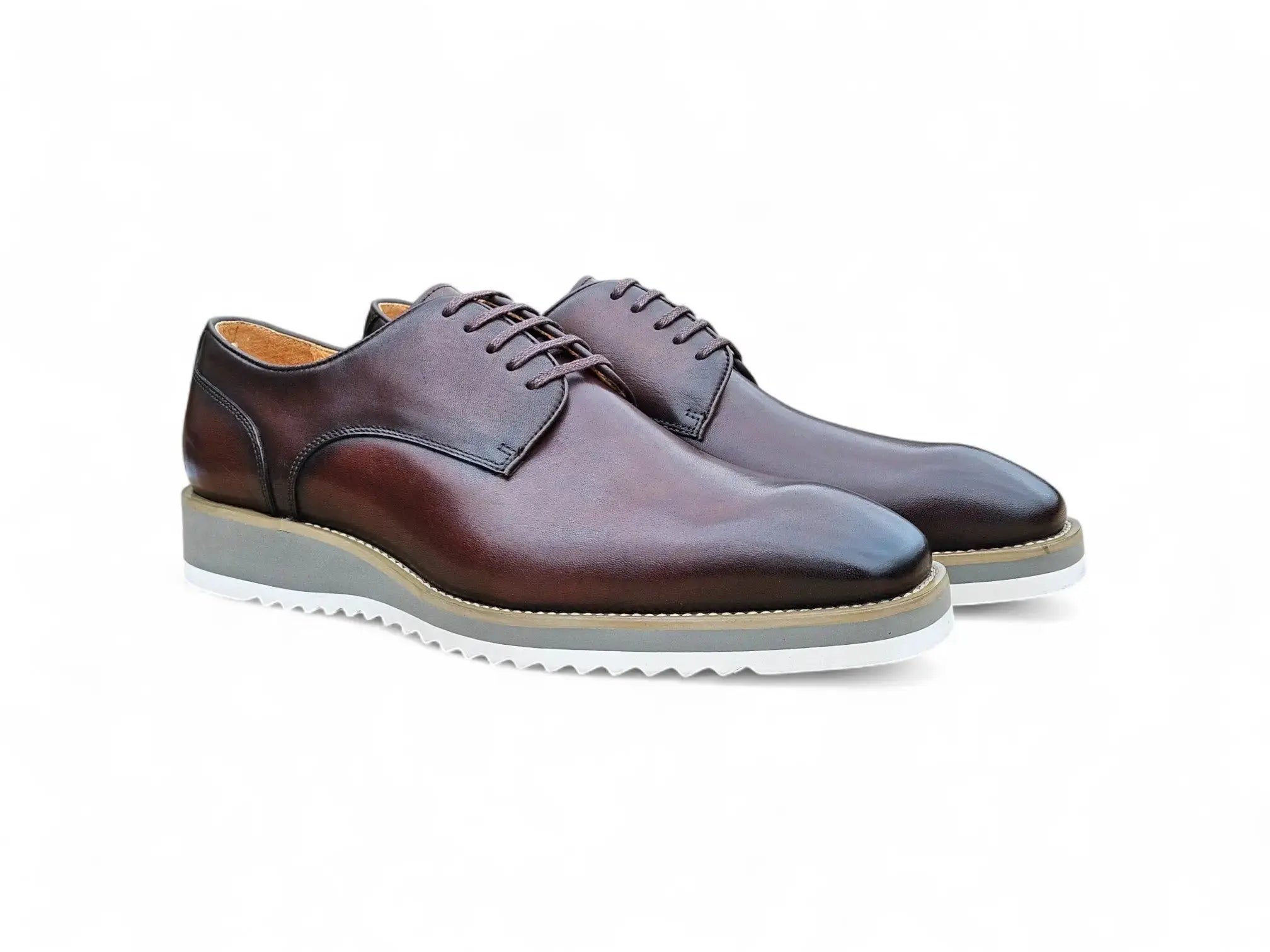 Carrucci Shoes Burnished Lace up Leather Derby Men's Leather KS515 26 view 7