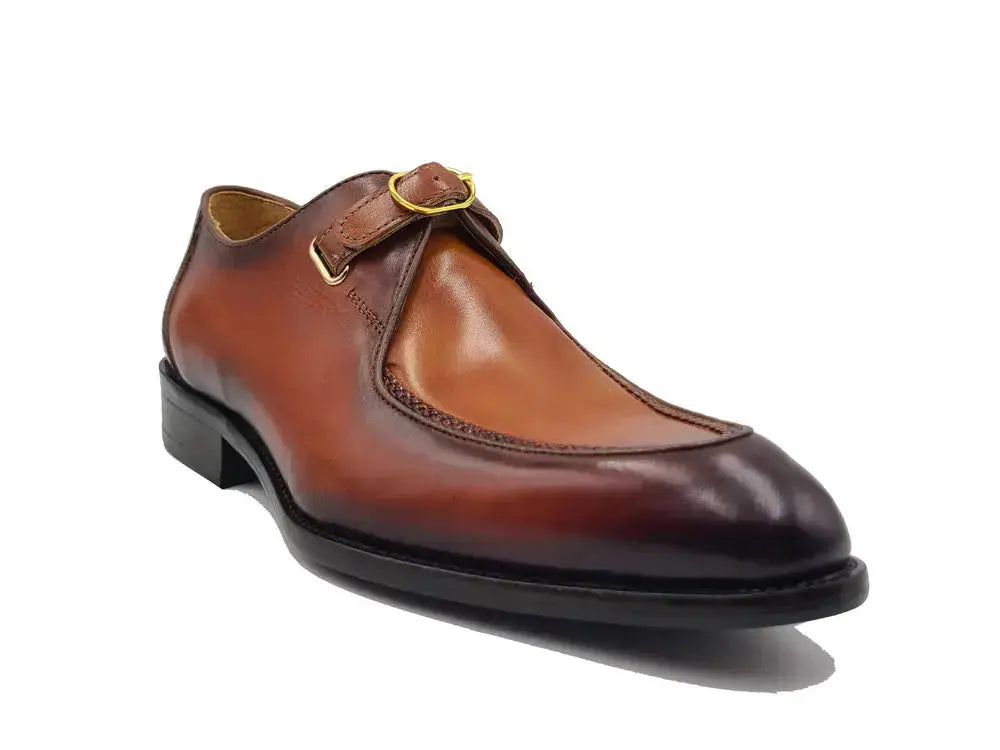 Carrucci Shoes Ks Footwear Burnished Moc Toe Single Monk Loafer Leather Ks479 12 view 7