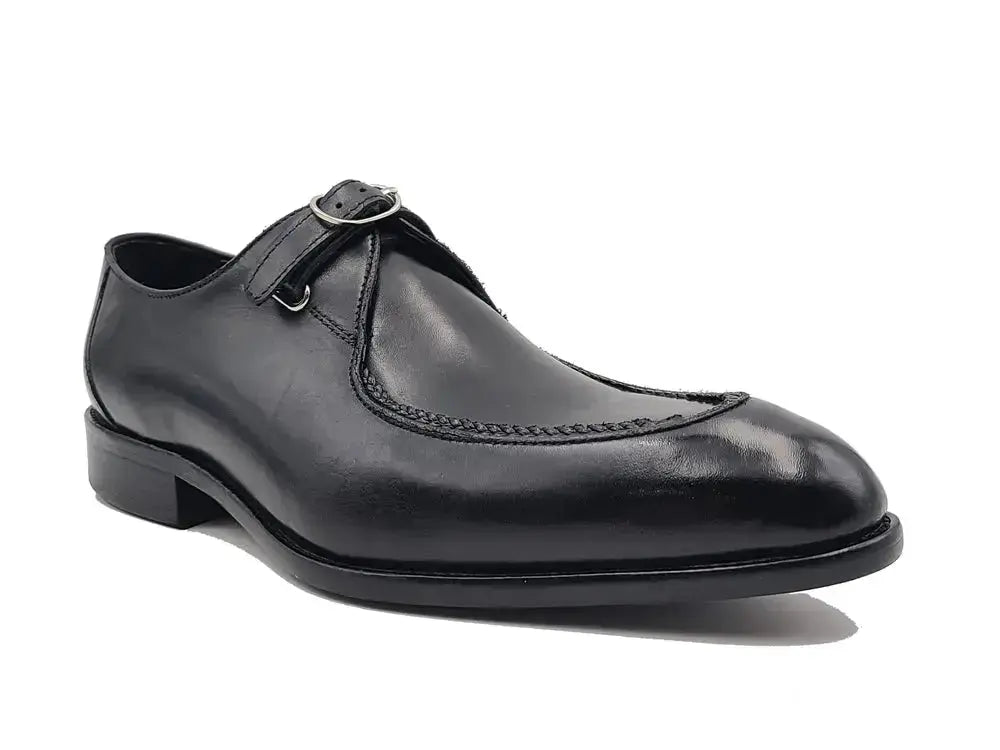 Carrucci Shoes Ks Footwear Burnished Moc Toe Single Monk Loafer Leather Ks479 12 back view