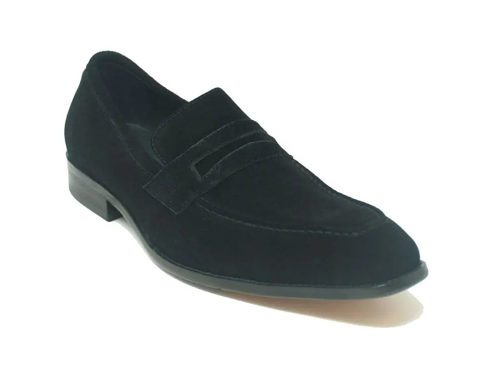 Carrucci Shoes Hand Burnished Suede Penny Loafer Men’s Suede back view