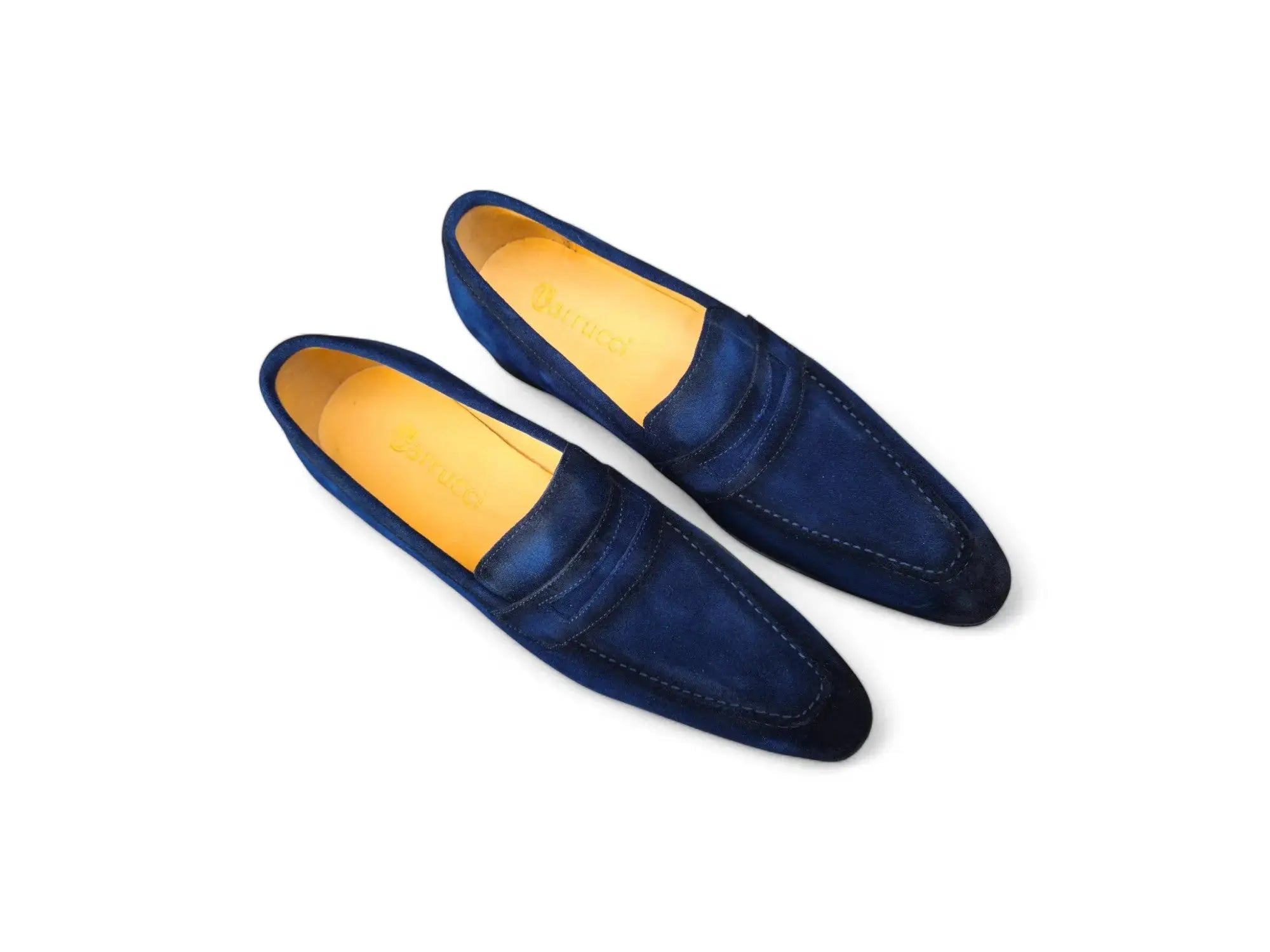 Carrucci Shoes Hand Burnished Suede Penny Loafer Men’s Suede front view