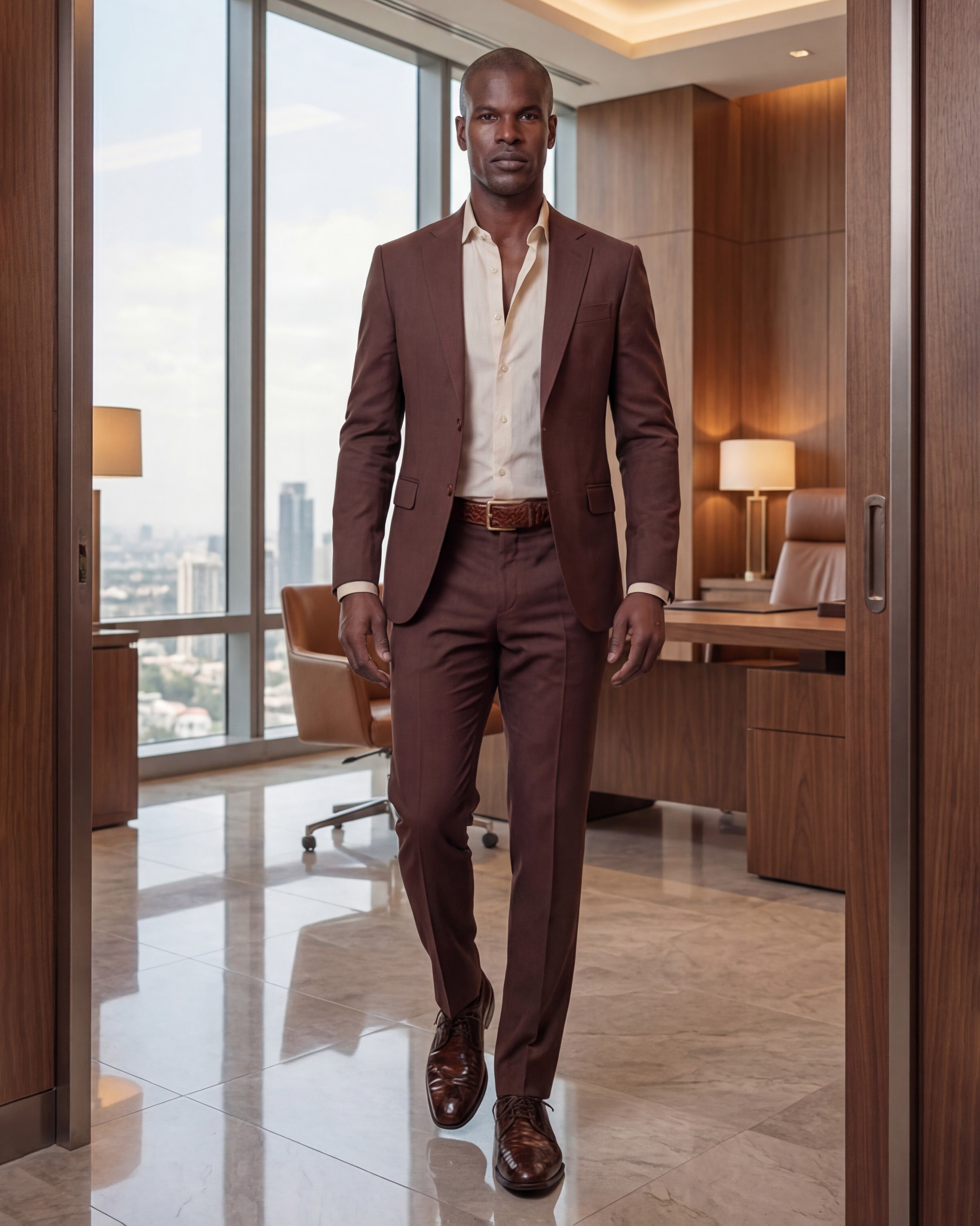 The Valmont Tan Python Leather Derby Men Shoe