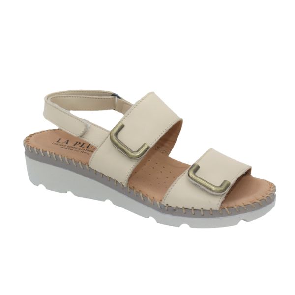 Chrisa Women’s Triple-Strap Leather Sandal