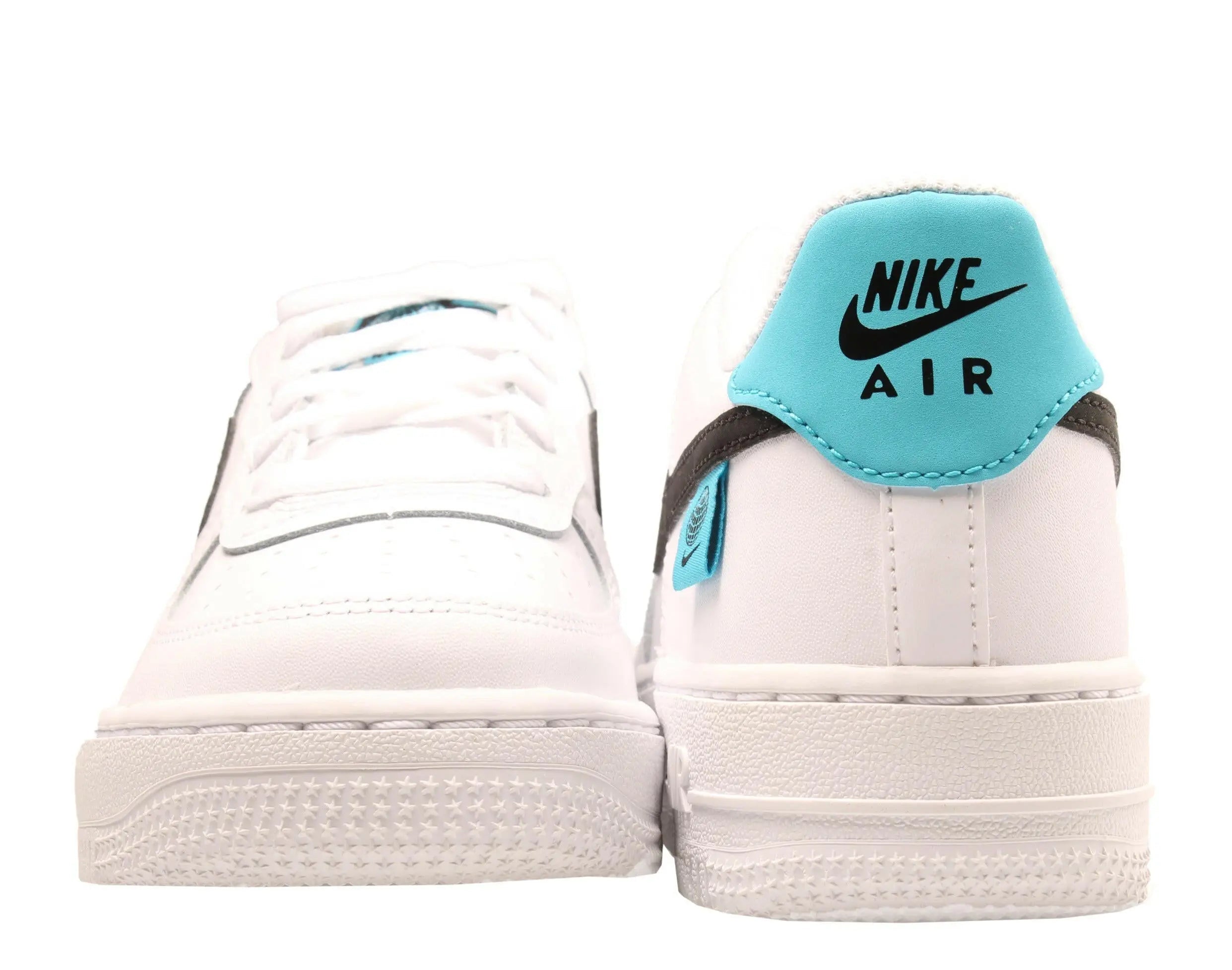 Nike Air Force 1 WW Big Kids Basketball Shoes White/Black-Blue Fury