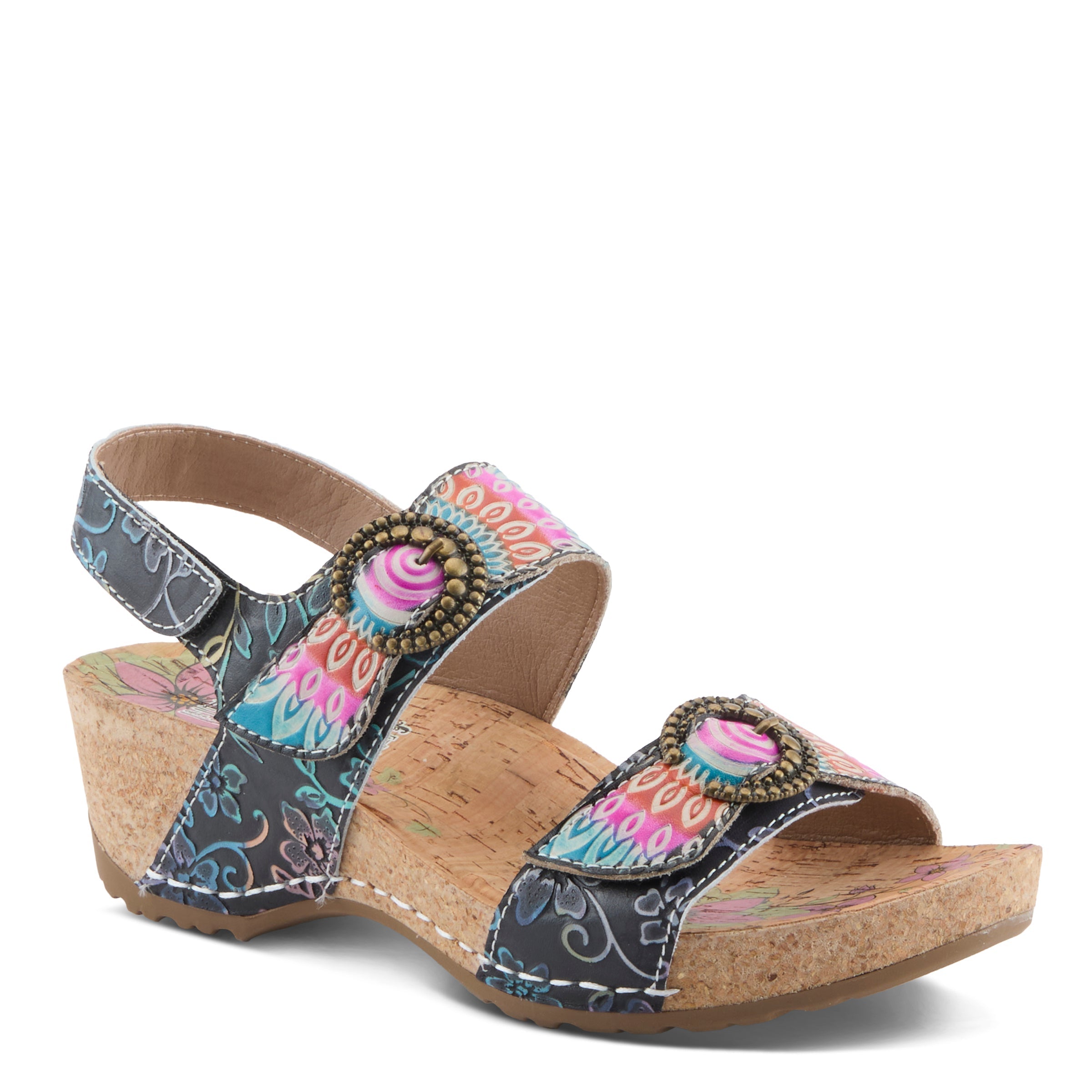 L'Artiste L'ARTISTE COLOMECOOL SANDALS sandal in turquoise multi with handcrafted leather design