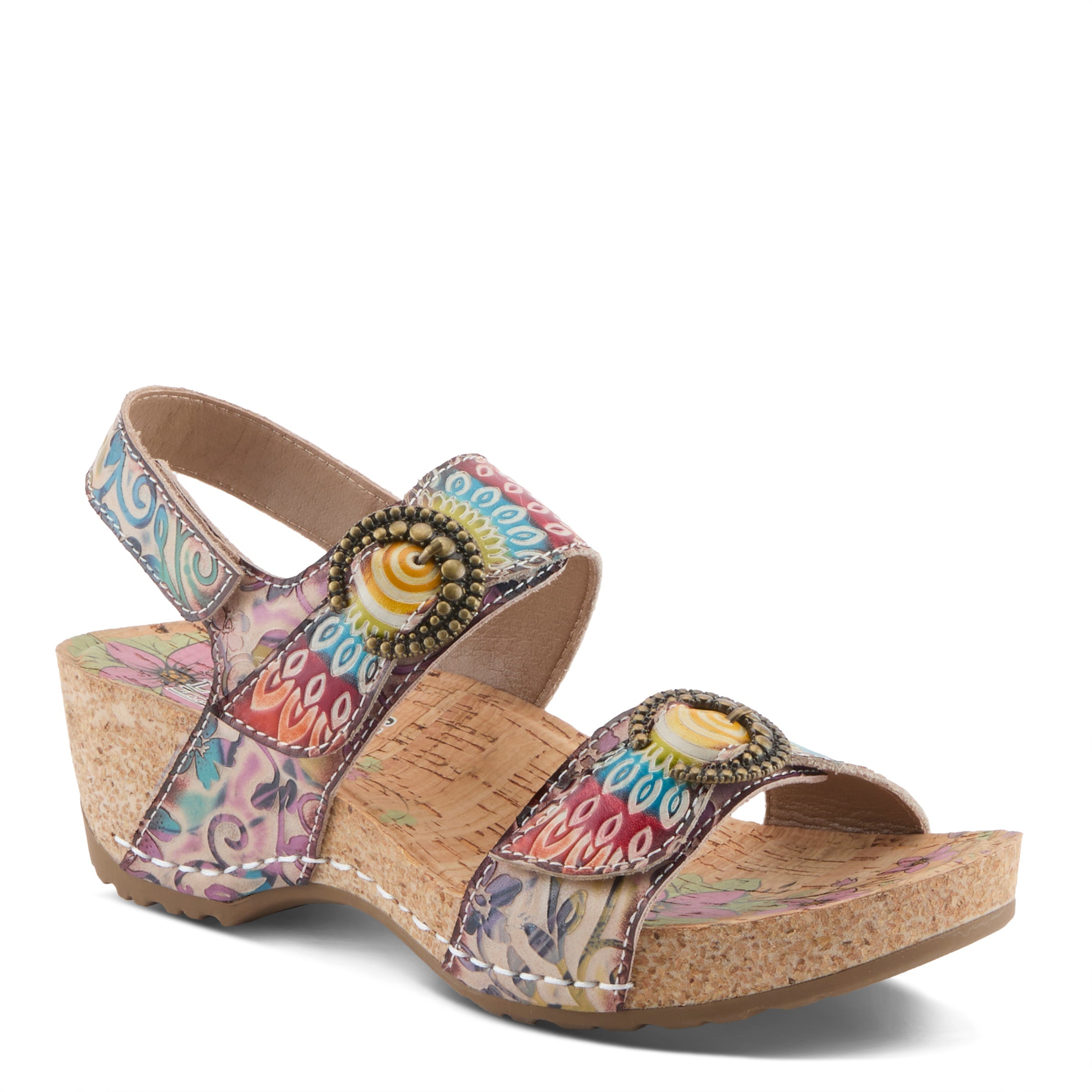 L'Artiste L'ARTISTE COLOMECOOL SANDALS sandal in tan multi with handcrafted leather design