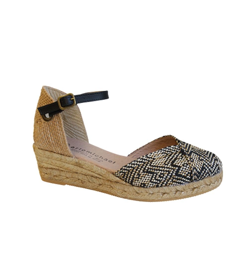Eric Michael Copa Braided Leather Wedge Sandal