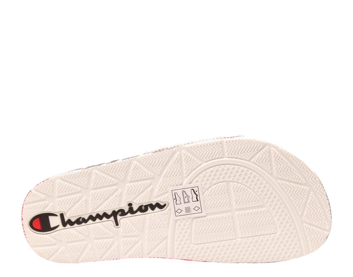Champion Life IPO Tie Dye Scarlet Big Kids' (GS) Slides — Black/Red/Grey