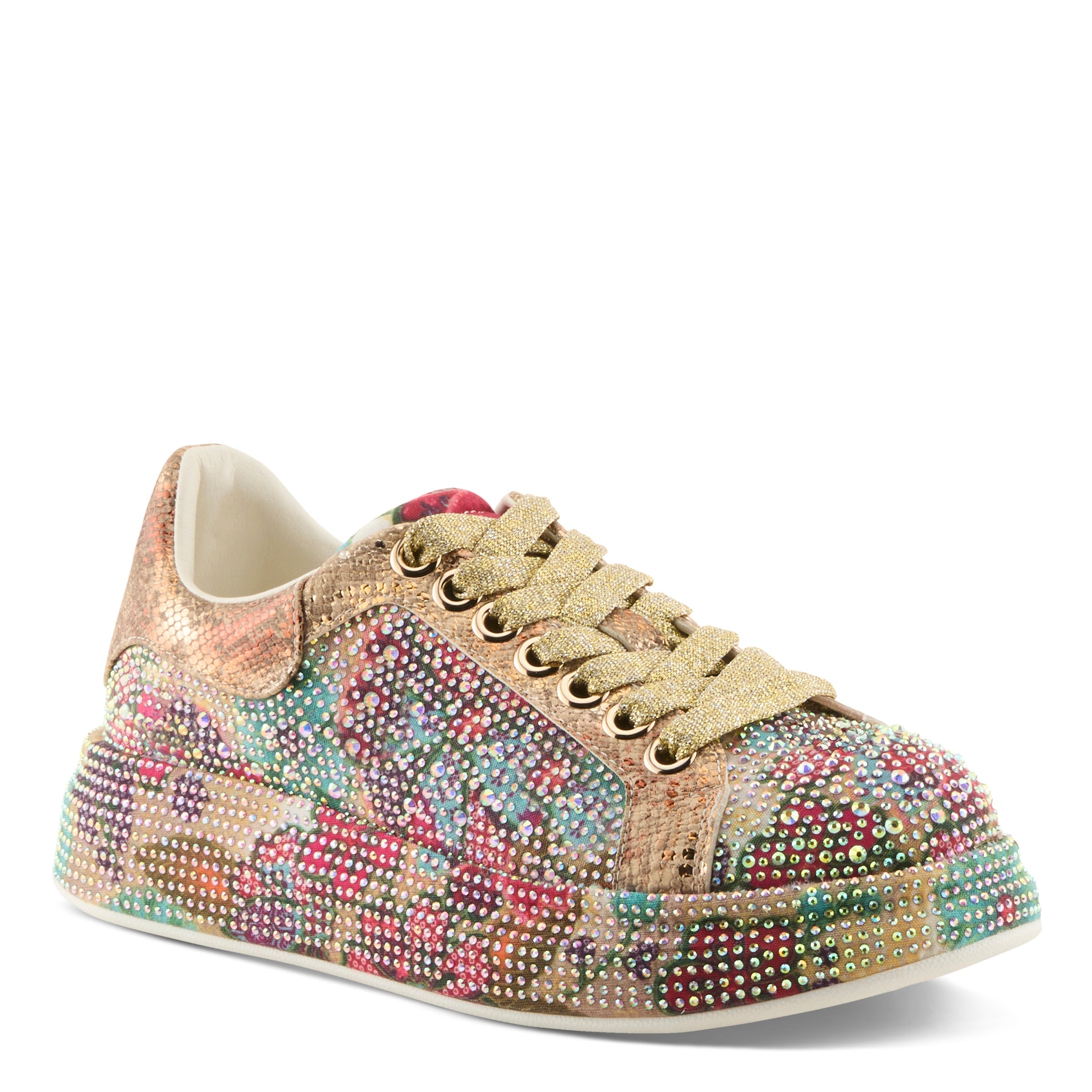 Azura Crystalushus women's shoe in gold multi