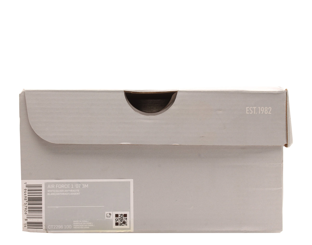 Nike Air Force 1 '07 3M Men's Sneakers — White/Reflective Silver Leather Low-Top