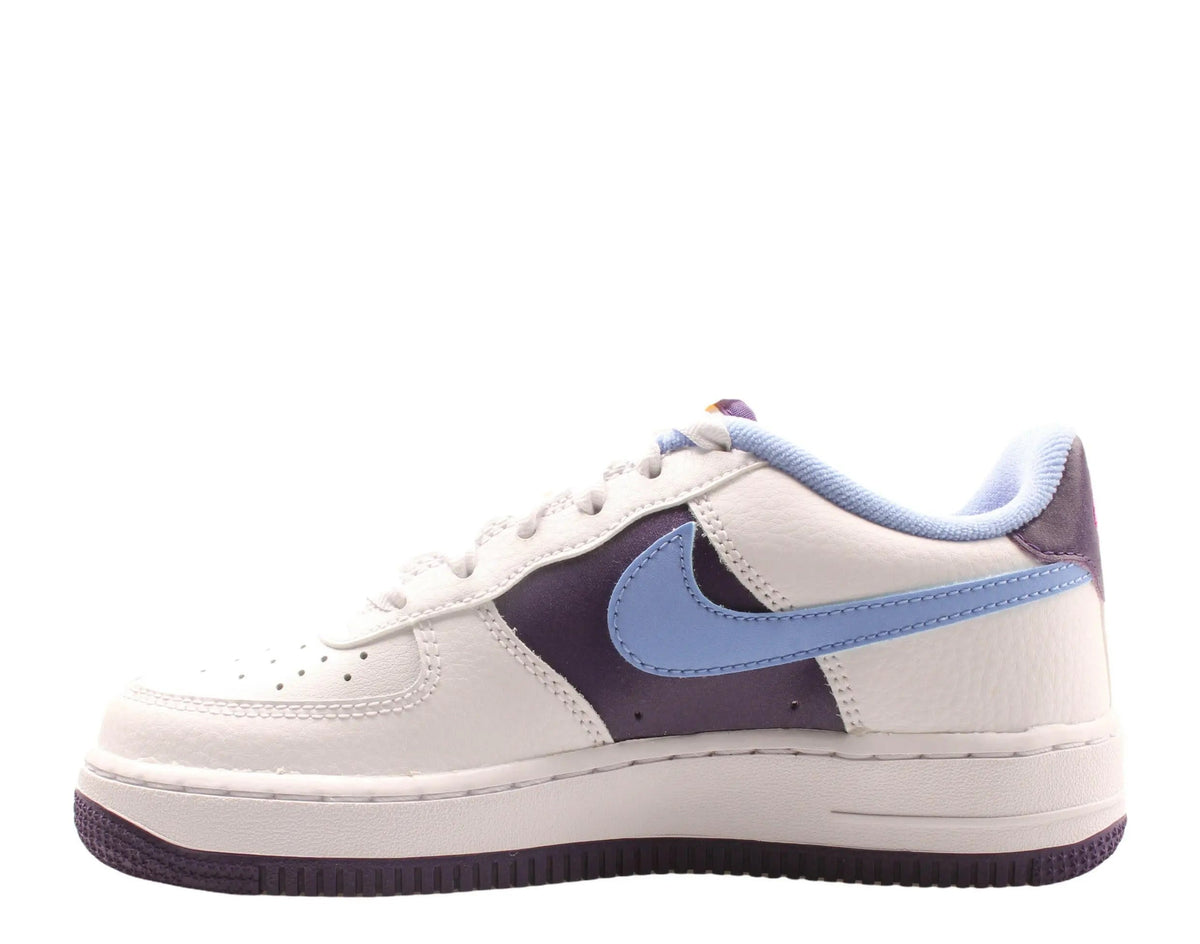 Nike Air Force 1 LV8 Big Kids Basketball Shoes White/Royal Pulse-Eggplant – product view 3