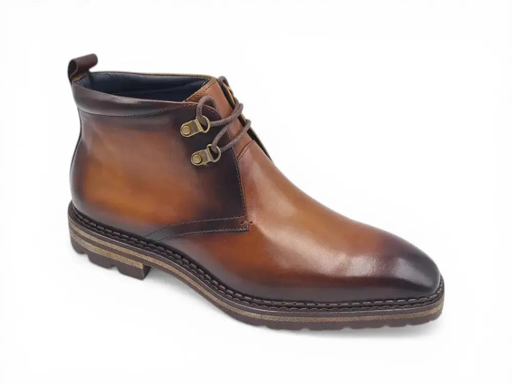 Carrucci Shoes Calfskin Chukka Boot Lug Sole Winter Ready KB516 51 back view