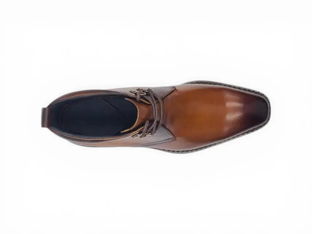 Carrucci Shoes Calfskin Chukka Boot Lug Sole Winter Ready KB516 51 top view