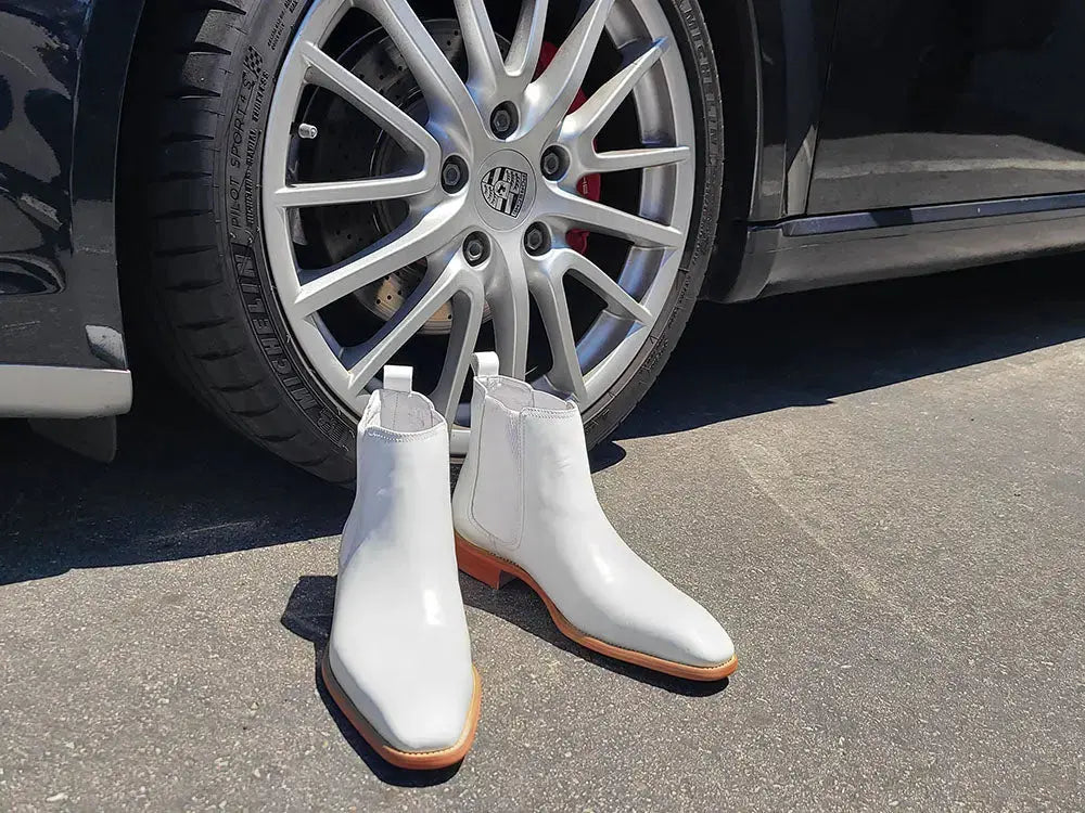 Carrucci Shoes Chelsea Boot Cushioned Footbed Calfskin Leather KB509 30 front view