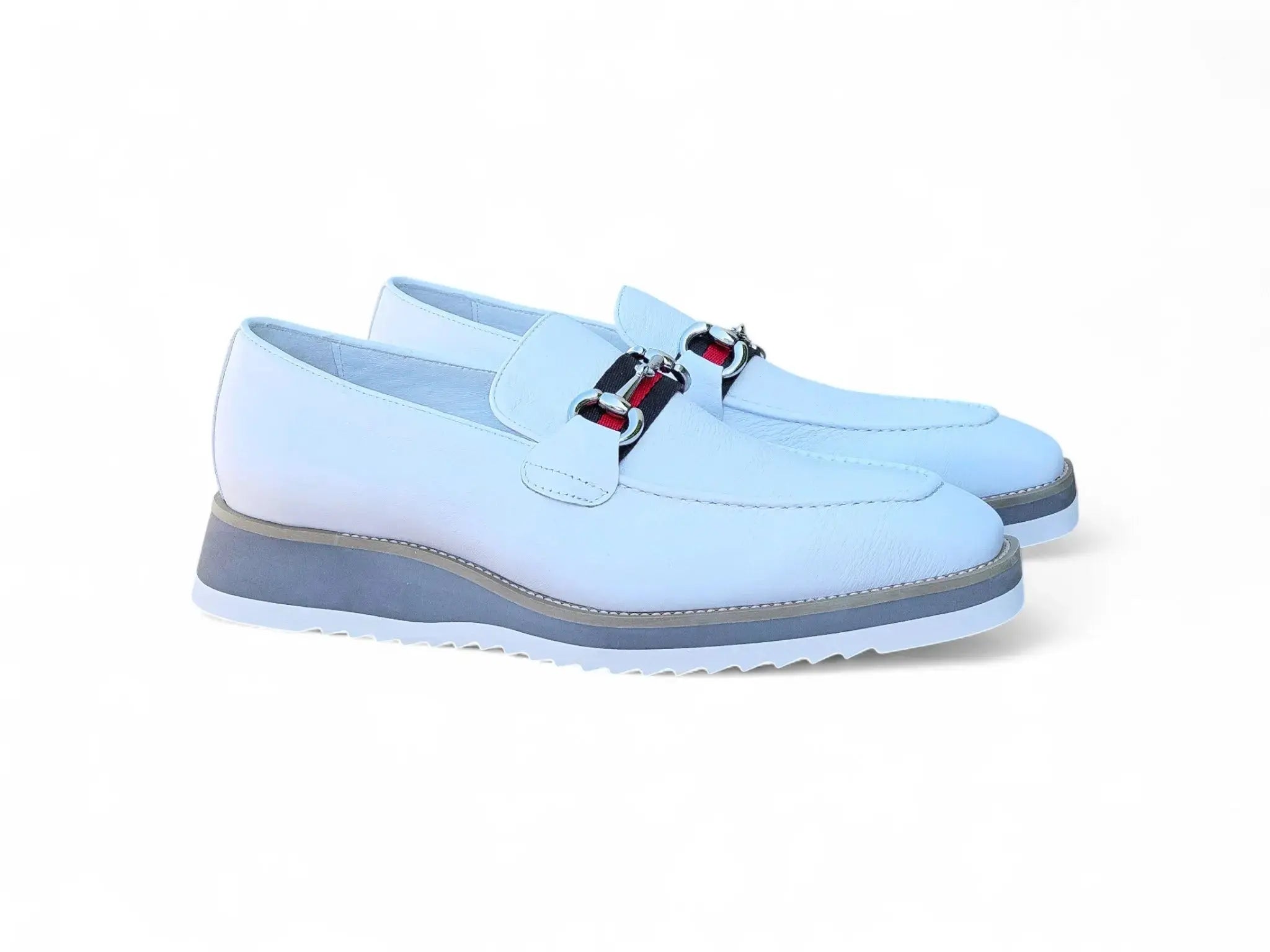 Carrucci Shoes Calfskin Leather Slip On Horsebit Buckle Loafer KS515 07R front view