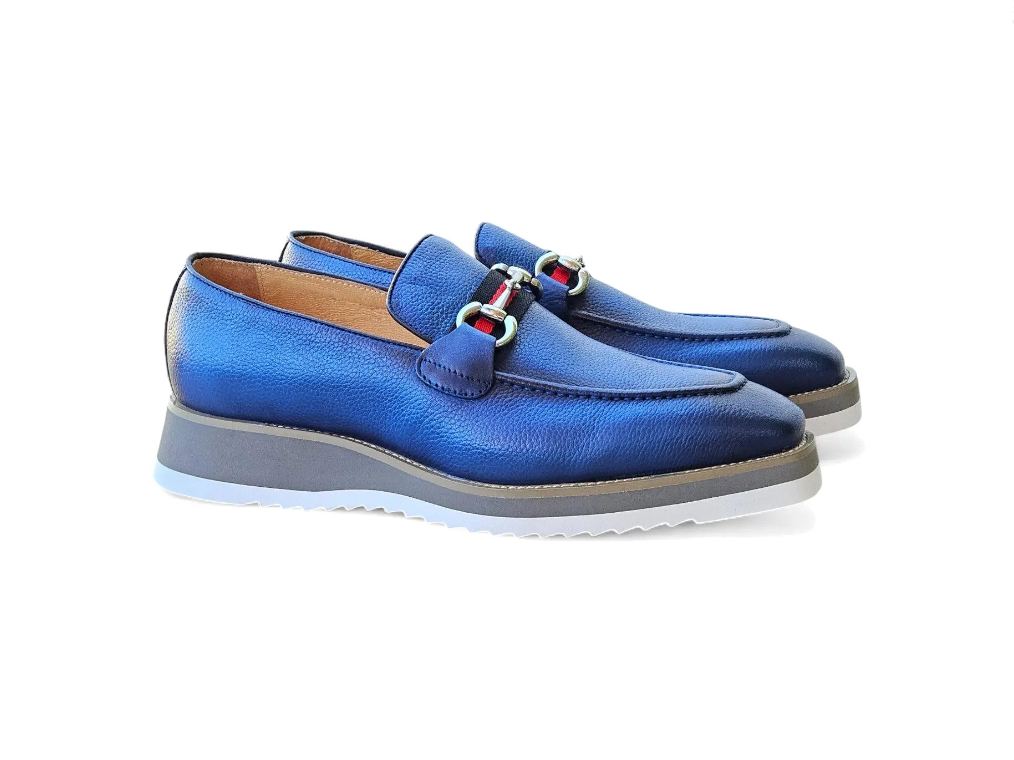 Carrucci Shoes Calfskin Leather Slip On Horsebit Buckle Loafer KS515 07R view 9
