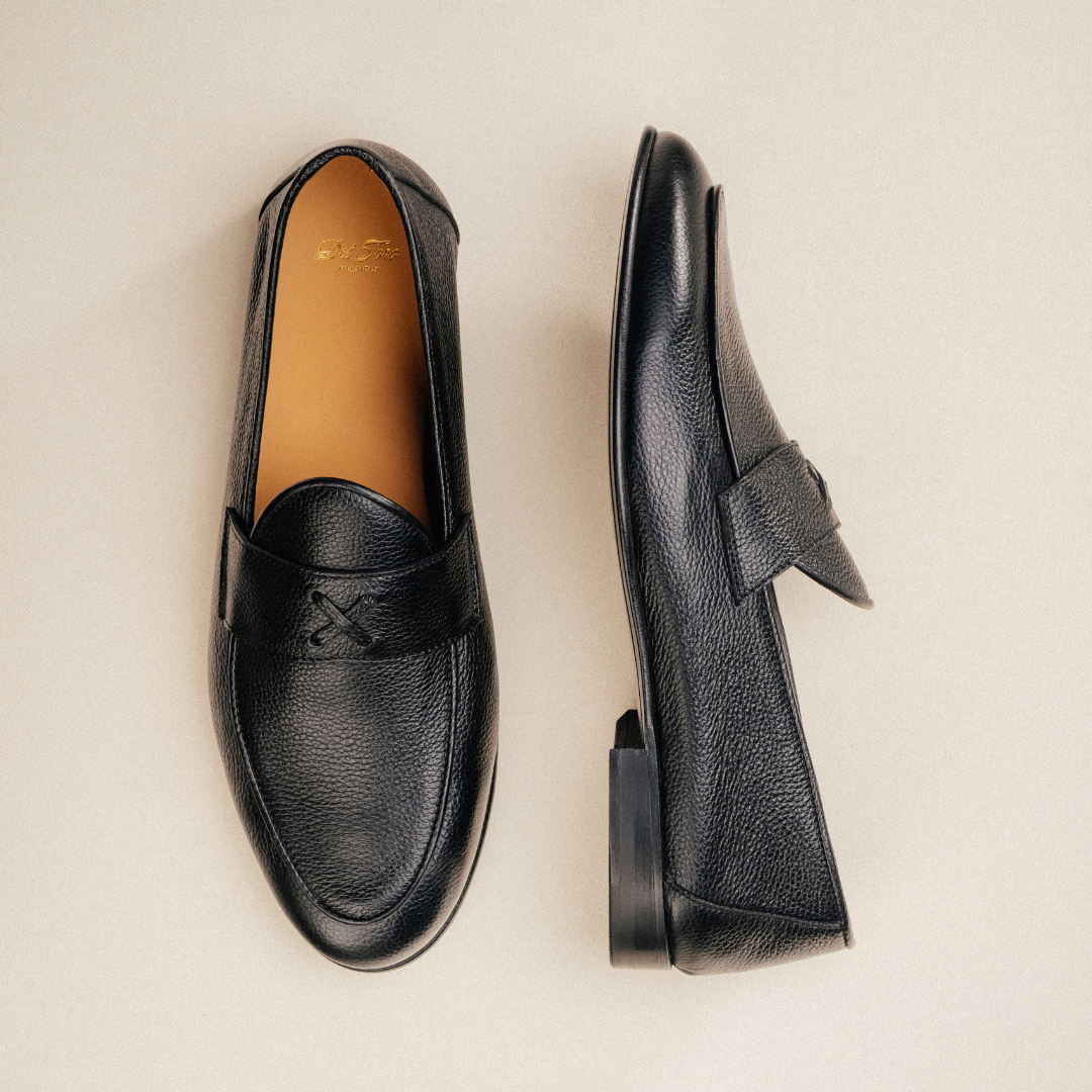 Del Toro Shoes Men's Black Pebbled Leather Centesimo – product view 1