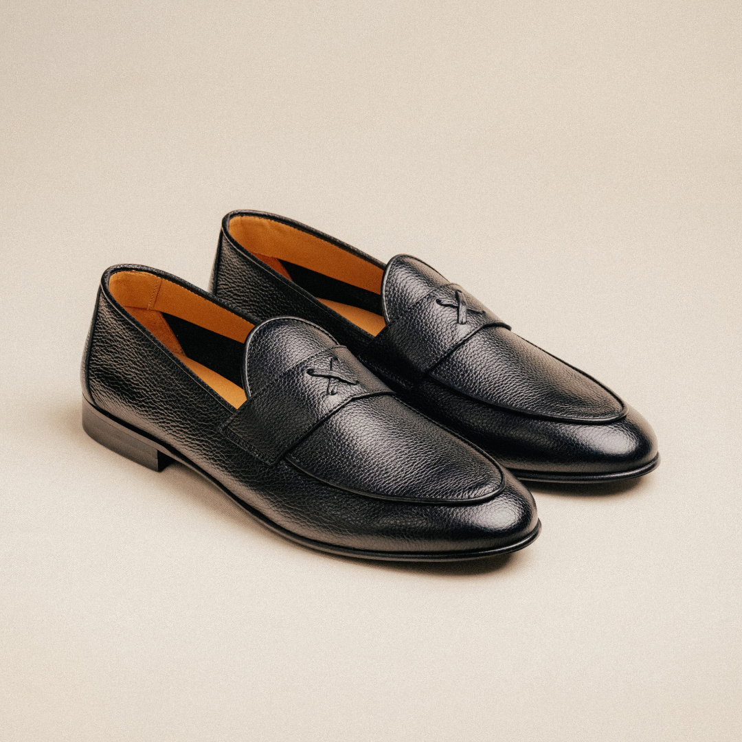 Del Toro Shoes Men's Black Pebbled Leather Centesimo – product view 3