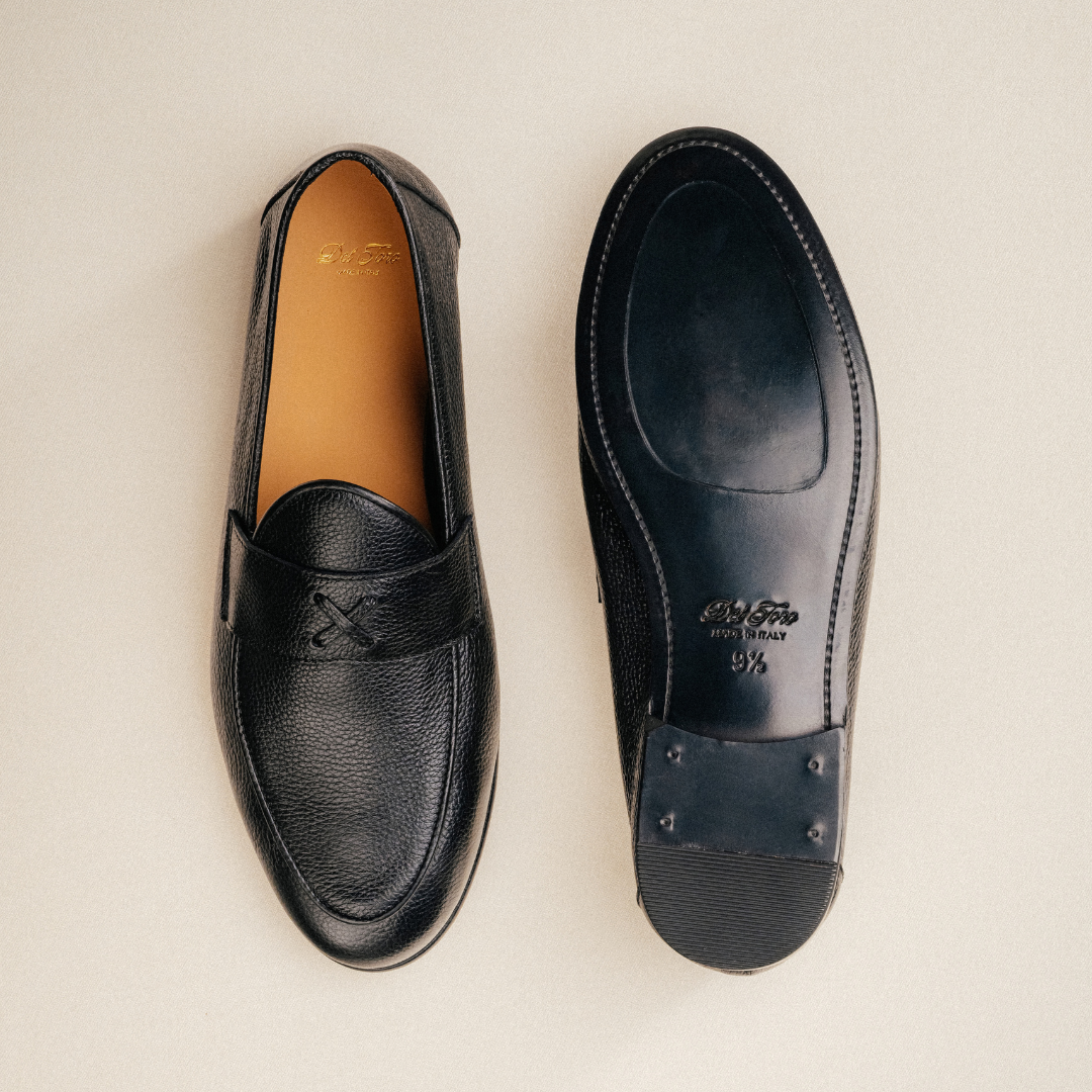 Del Toro Shoes Men's Black Pebbled Leather Centesimo – product view 10