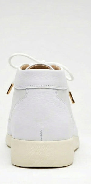 Johnny Famous Bally Style Central Park Men’s White Nappa Leather and Suede High Tops