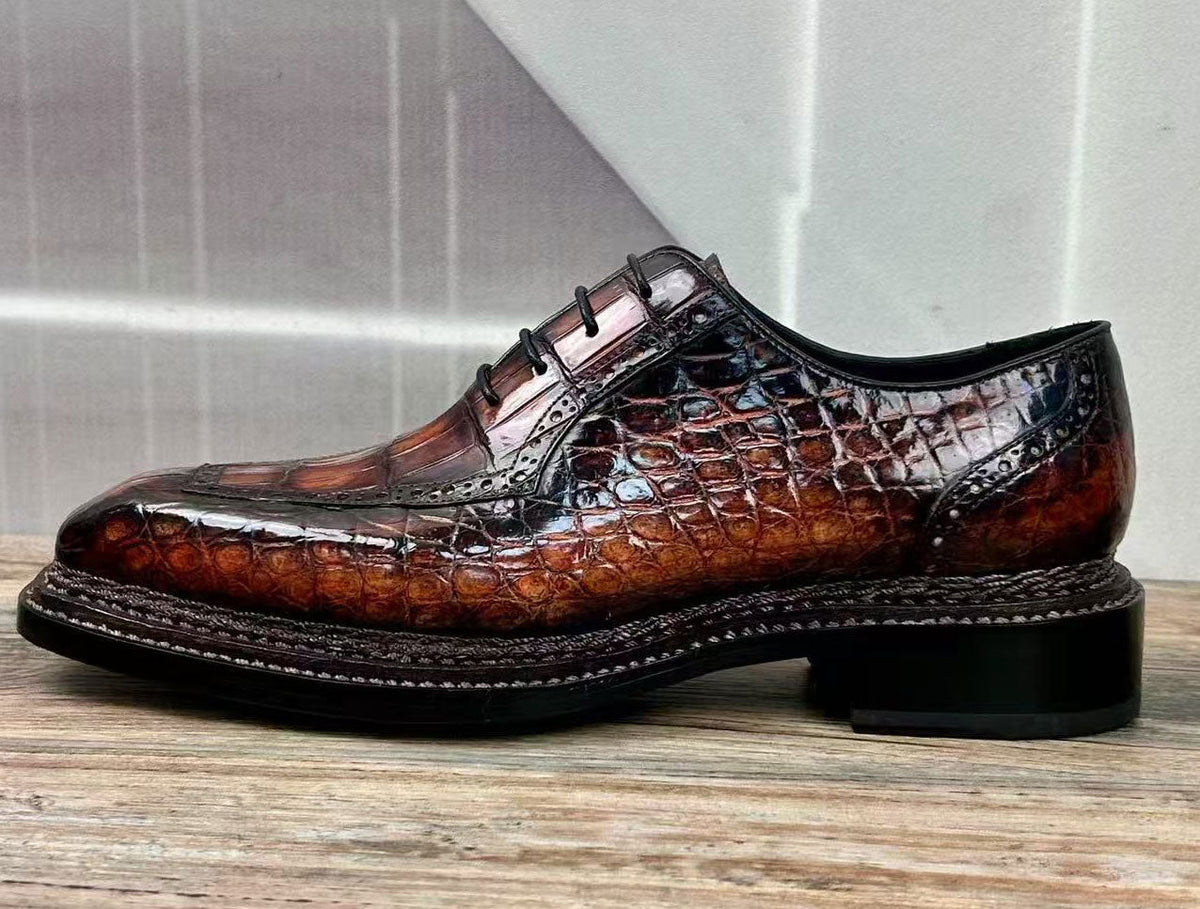 Maurice Chancellor Alligator Oxford - Cognac – product view 7