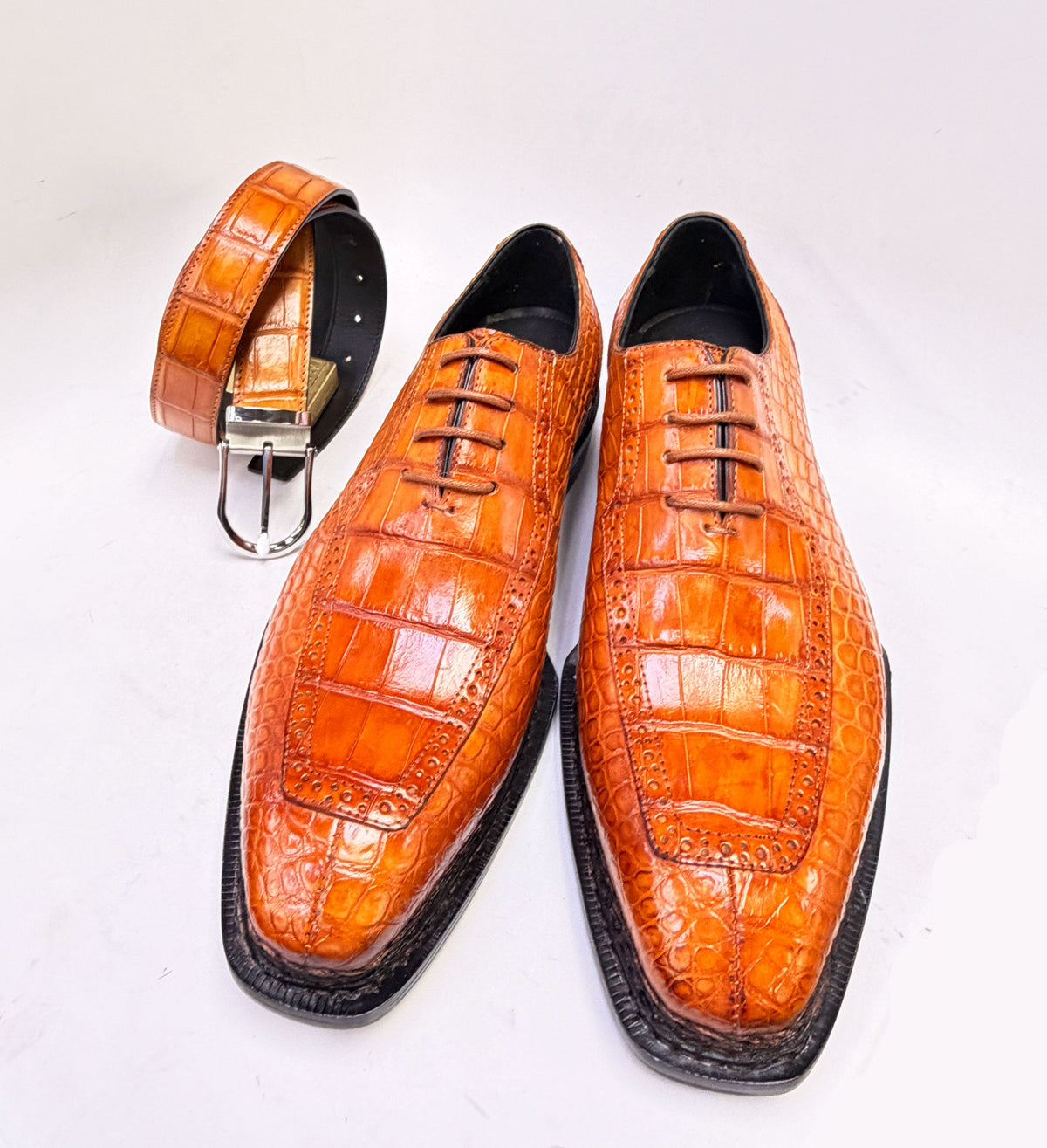 Maurice Chancellor Alligator Oxford - Tangerine – product view 1