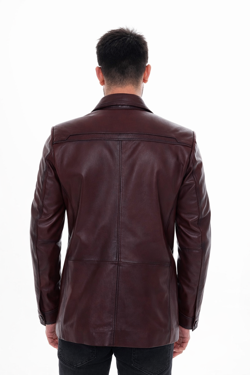 The Ravenna Burgundy Leather Men Jacket