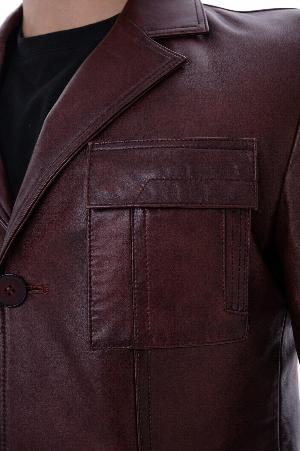 The Ravenna Burgundy Leather Men Jacket