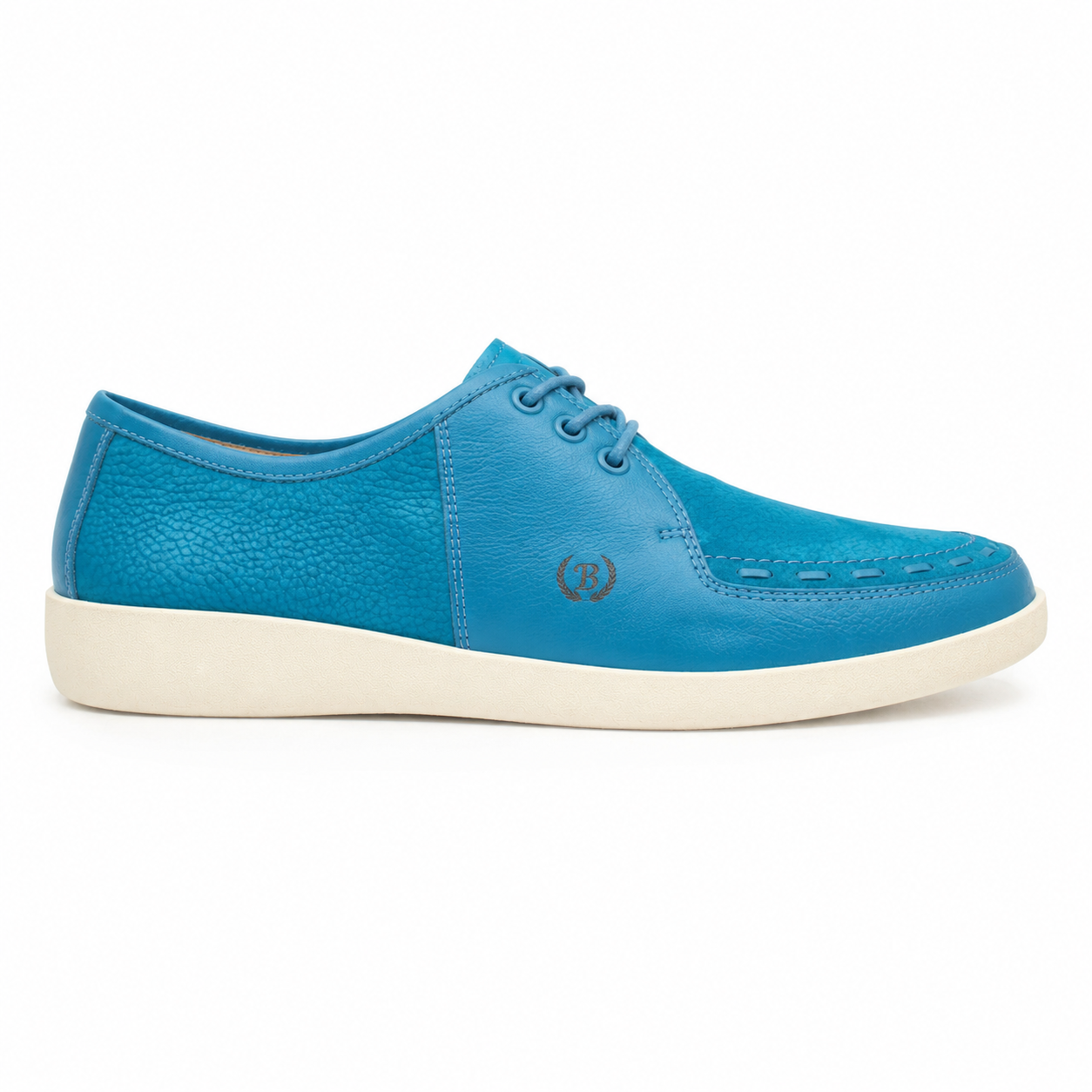 Johnny Famous Delancey Men's Turquoise Nappa Leather & Suede Low-Top Sneakers | Retro Bally-Inspired