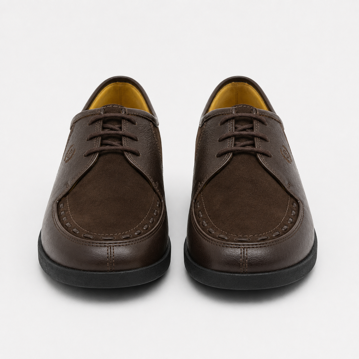 Johnny Famous Delancey Men's Cafe Brown Leather & Suede Low-Top Sneakers | Retro Bally-Inspired – Top View
