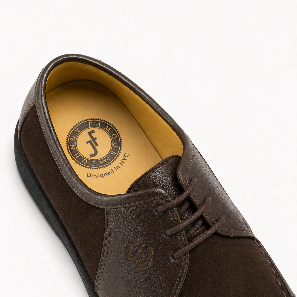 Johnny Famous Delancey Men's Cafe Brown Leather & Suede Low-Top Sneakers | Retro Bally-Inspired