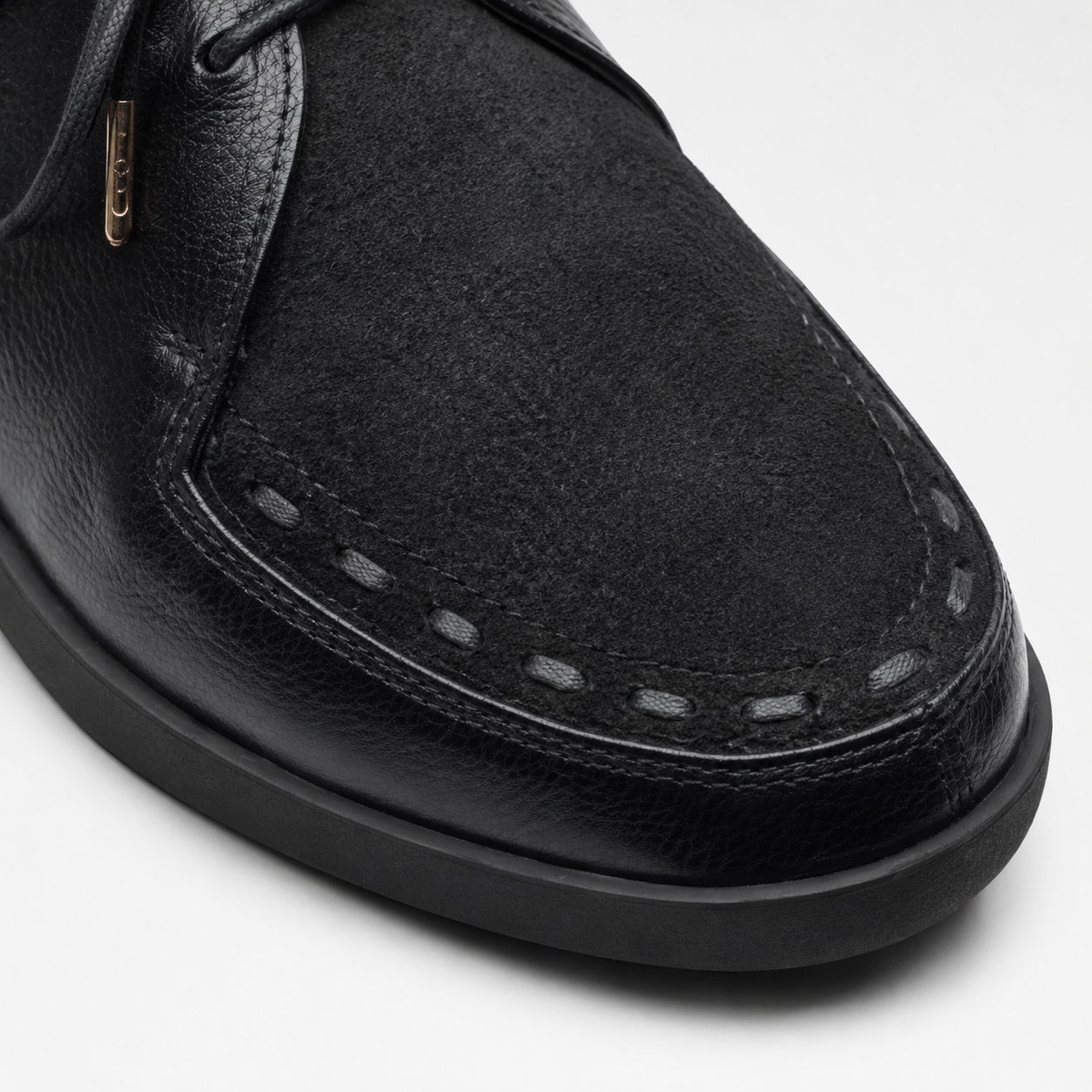 Johnny Famous Delancey Men's Black Leather & Suede Low-Top Sneakers | Retro Bally-Inspired