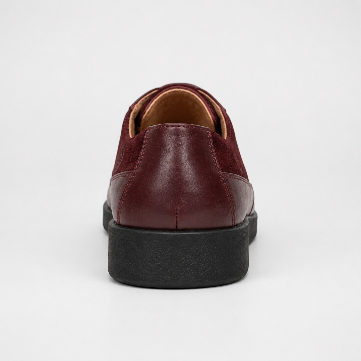 Johnny Famous Park West Men's Deep Burgundy Leather & Suede Low-Top Sneakers | Retro Bally-Inspired – Top View