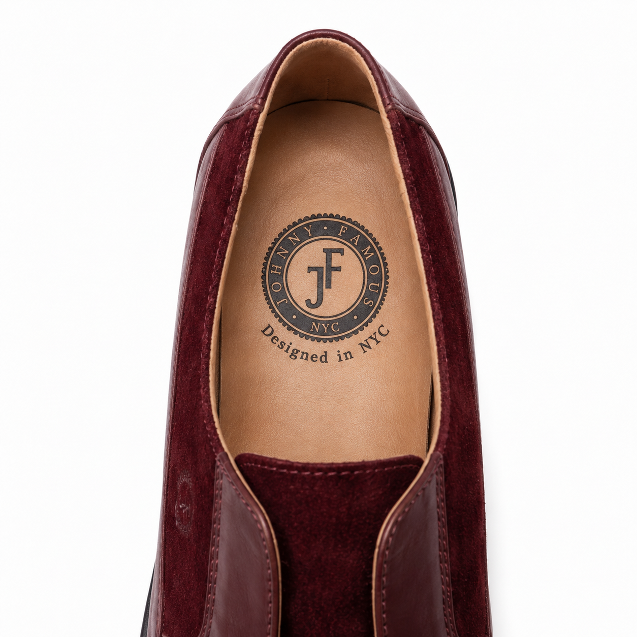 Johnny Famous Park West Men's Deep Burgundy Leather & Suede Low-Top Sneakers | Retro Bally-Inspired