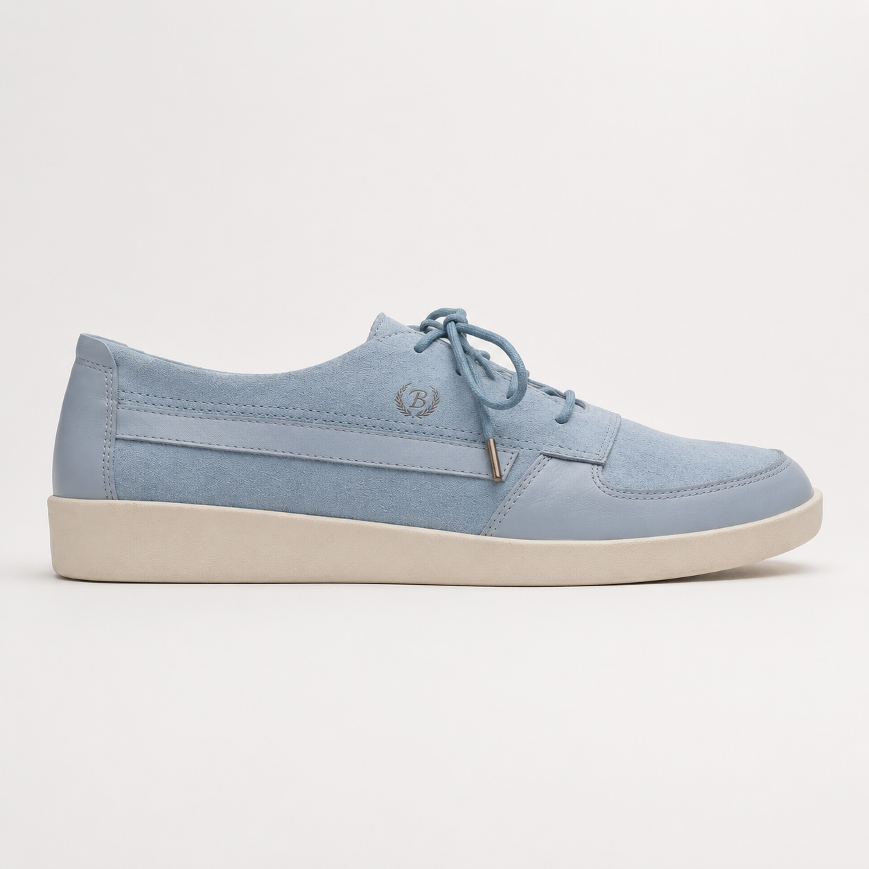 Johnny Famous Midtown Men's Powder Blue Suede & Leather Low-Top Sneakers | Retro Bally-Inspired