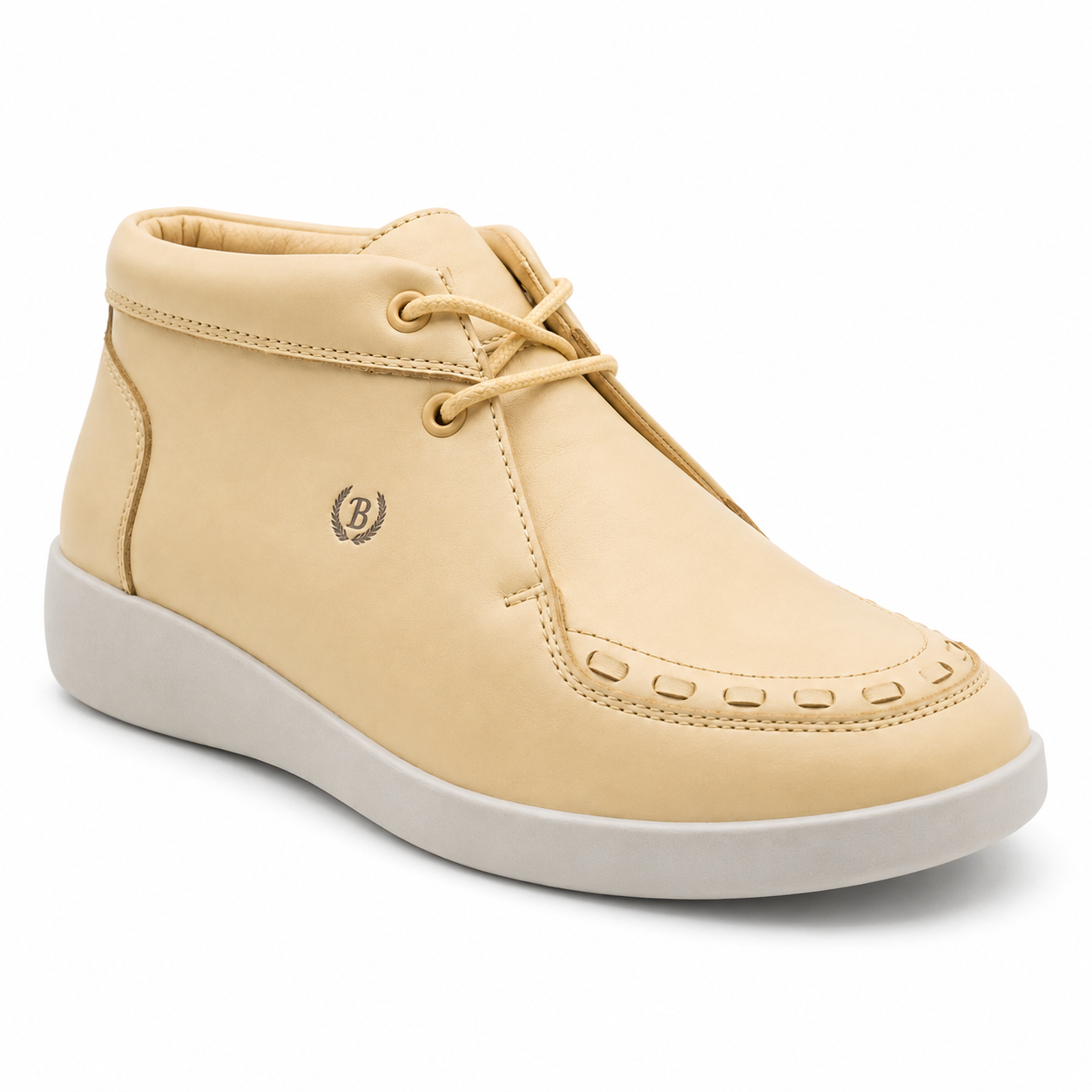 Johnny Famous Soho Men's Yellow Nappa Leather High-Top Sneakers | Retro Bally-Inspired