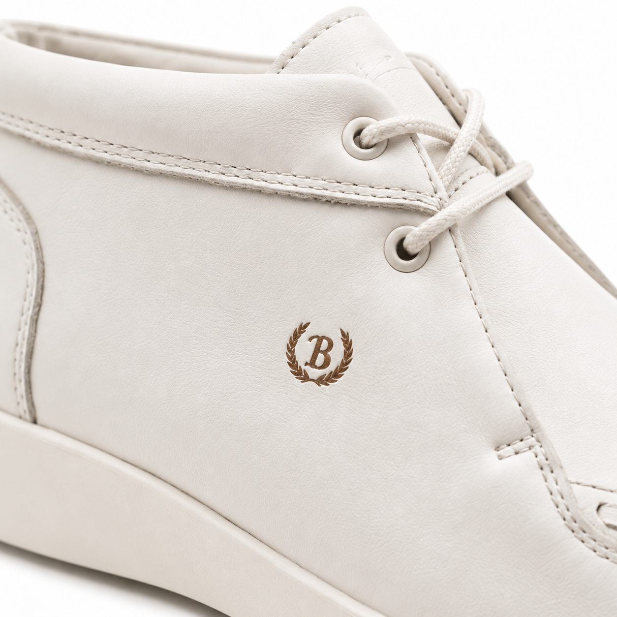 Johnny Famous Soho Men's White Nappa Leather High-Top Sneakers | Retro Bally-Inspired