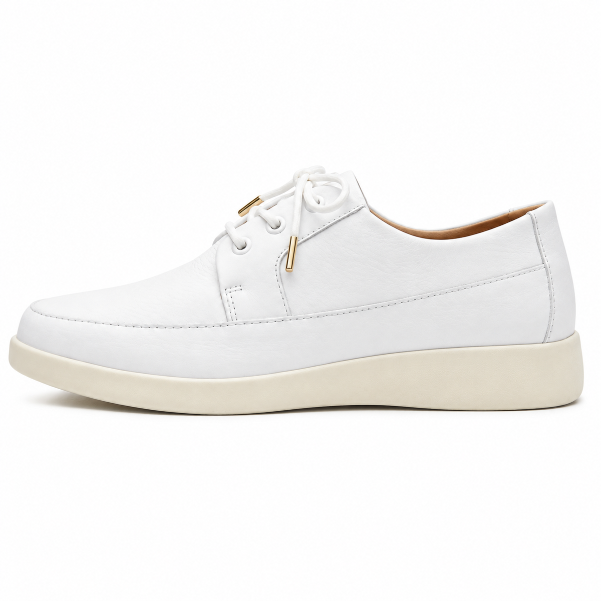 Johnny Famous Park West Men's White Nappa Leather Low-Top Sneakers | Retro Bally-Inspired – Three-Quarter View