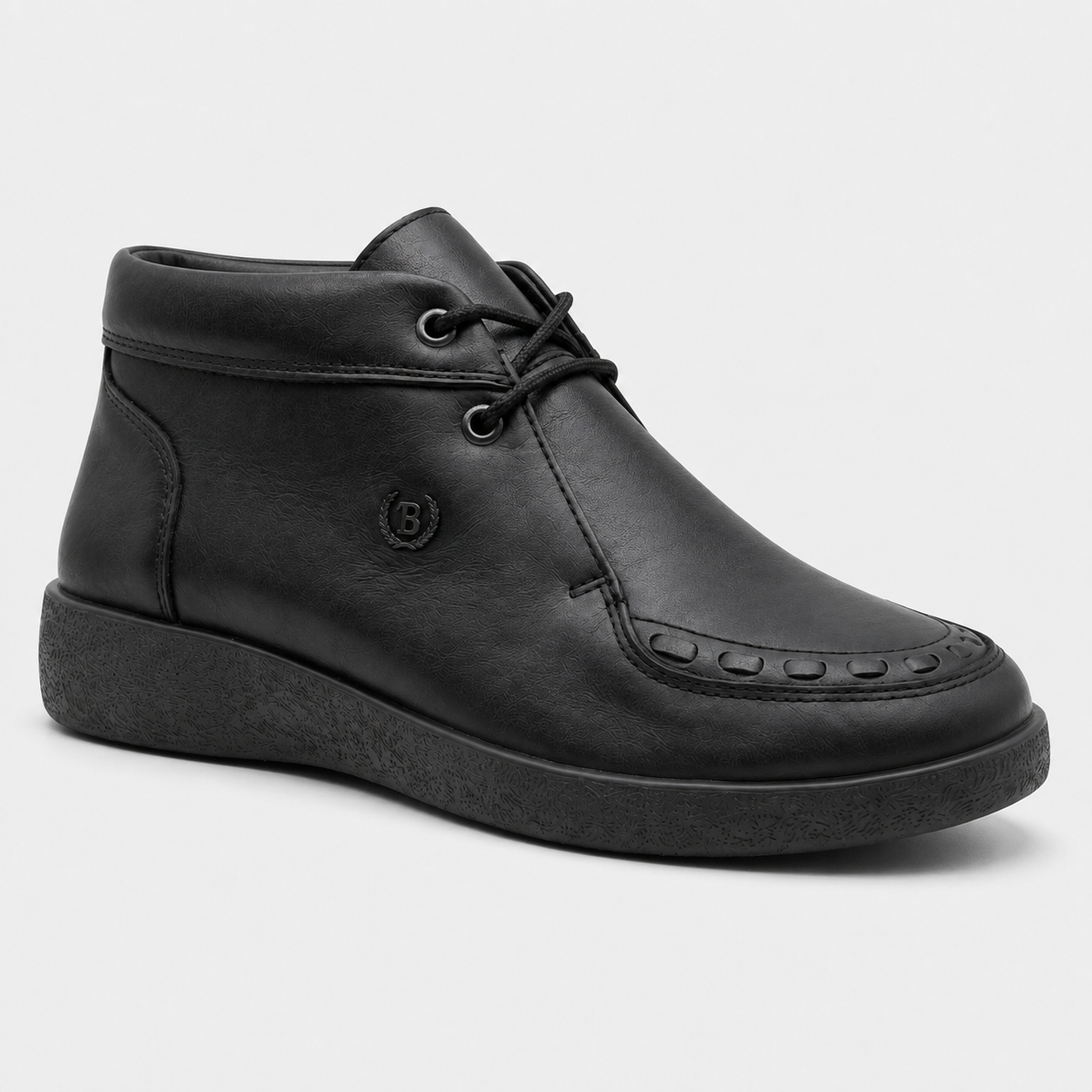 Johnny Famous Bally Style Soho Menβs Black Nappa Leather High Top Sneakers